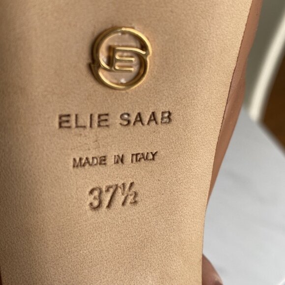 Designer Elie Saab Nude Platform Sandles - Picture 6 of 7